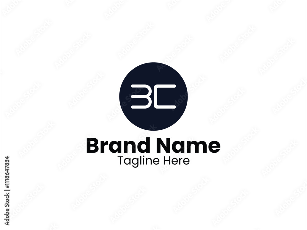Flat design BC logo design Flat design BC logo design