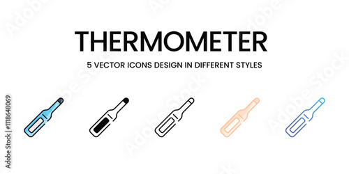 Thermometer  icons set in different style vector stock illustration