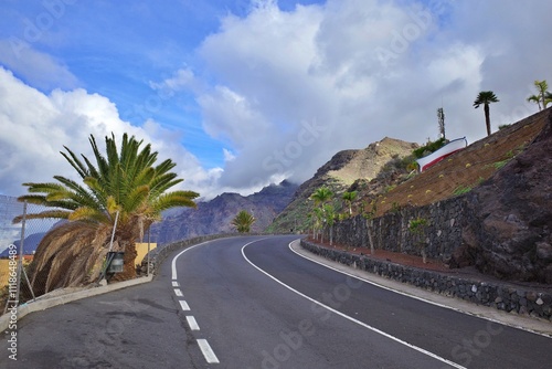 Rocky road above Puerto de Santiago, Tenerife, Spain