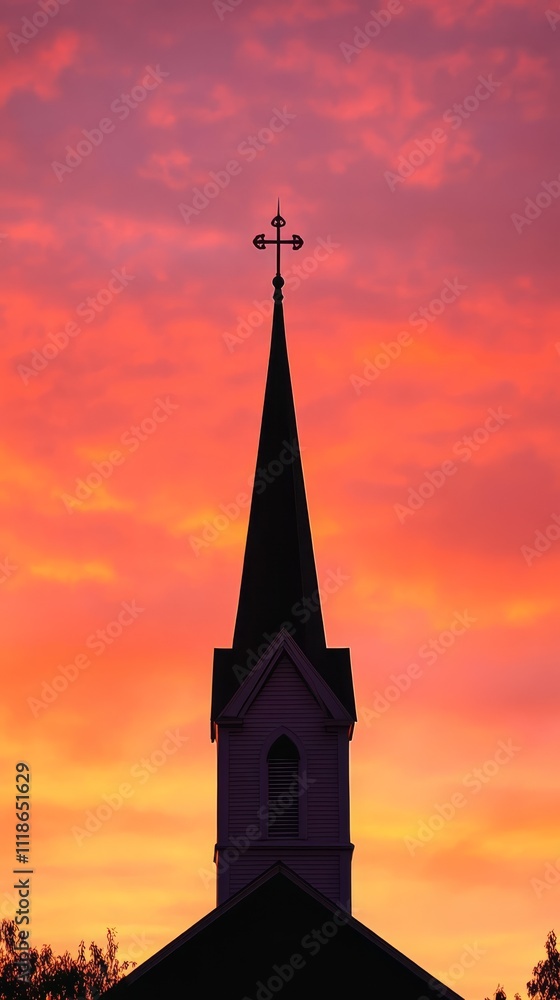 Obraz premium Church Steeple at Sunrise 