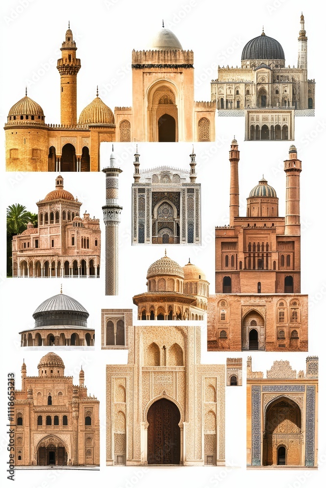 Obraz premium Ornate religious structures; diverse architectural styles.