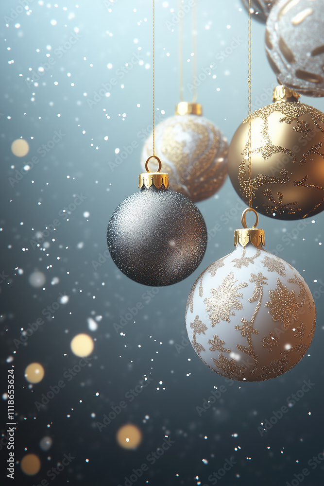 Fototapeta premium Christmas background with christmas balls 