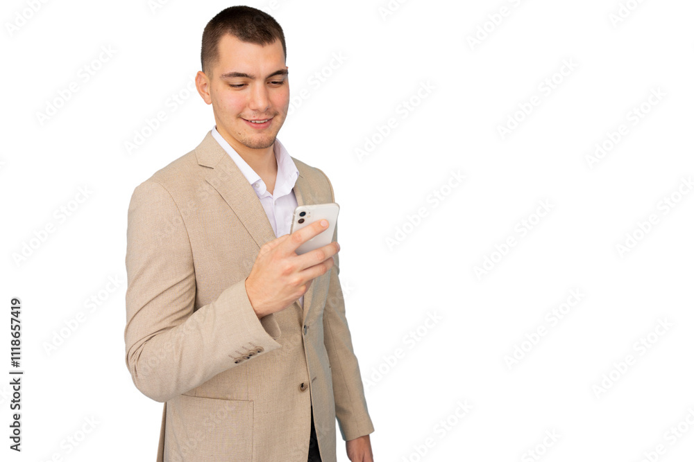 Professional young man using a smartphone Professional young man using a smartphone