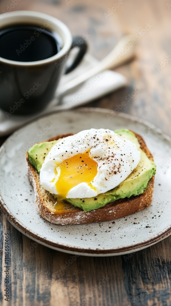 A perfectly poached egg resting on a bed of creamy avocado, drizzled with spices, makes for a simple yet satisfying breakfast. Paired with a cup of coffee. A perfectly poached egg resting on a bed of creamy avocado, drizzled with spices, makes for a simple yet satisfying breakfast. Paired with a cup of coffee.