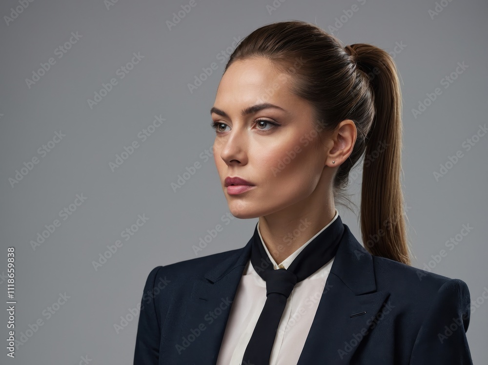 A woman with an elegant hairstyle and sophisticated style, exuding confidence and grace, captured in a fashion-forward, timeless look A woman with an elegant hairstyle and sophisticated style, exuding confidence and grace, captured in a fashion-forward, timeless look