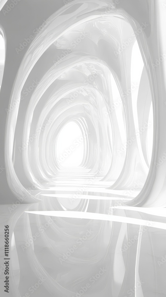 Obraz premium Abstract White Architectural Tunnel 