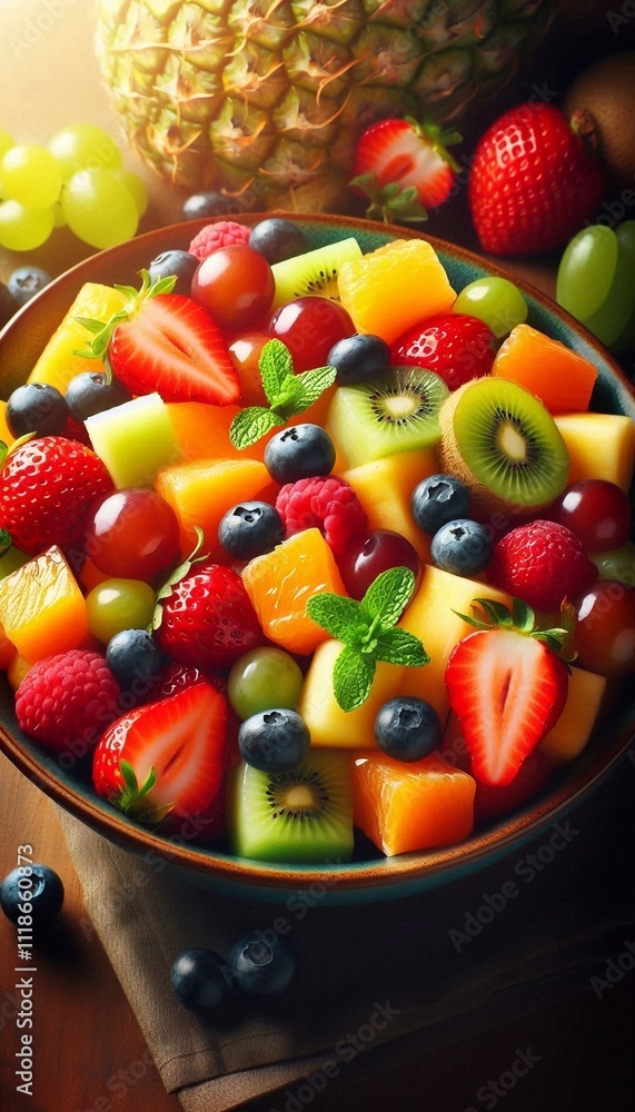 Fresh Fruit Salad with Vibrant Colors