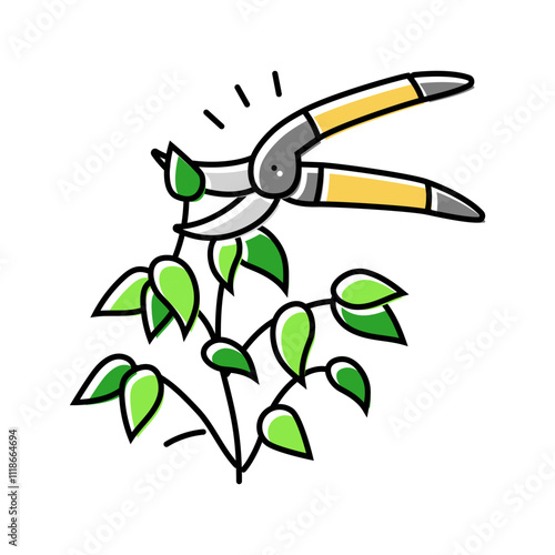 pruning urban gardening color icon vector. pruning urban gardening sign. isolated symbol illustration