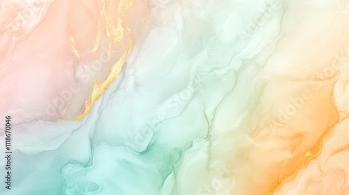 Wallpaper Mural This artwork features an abstract marble texture characterized by soft pastel colors and striking golden veins, ideal for creative mockups. Generative AI Torontodigital.ca