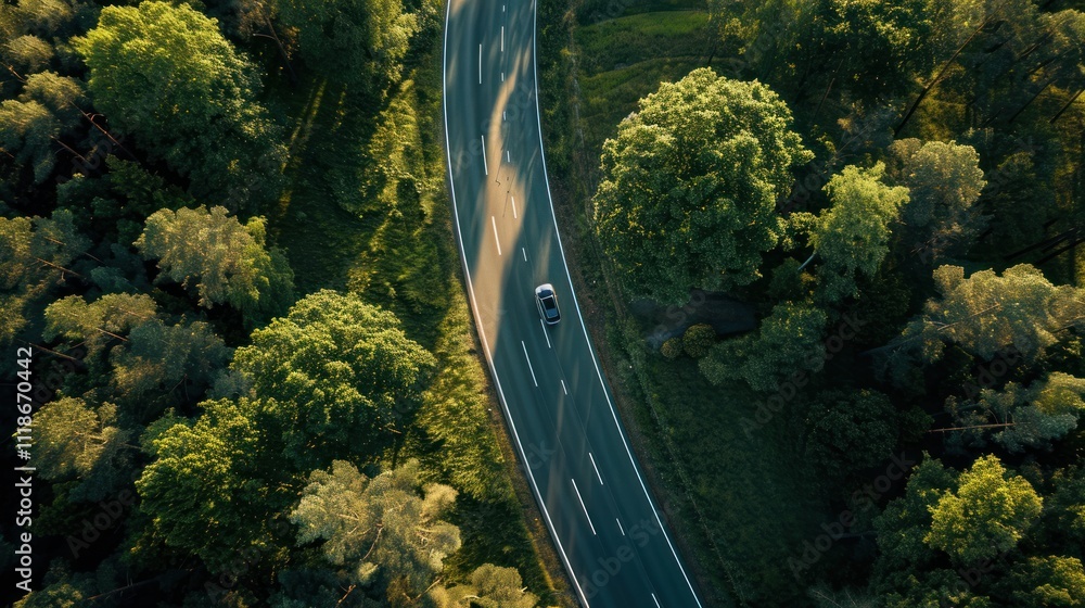 A drone shot of a biker winding along a serpentine mountain path, the road carving through the majestic landscape. Dynamic and dramatic composition, with copy space A drone shot of a biker winding along a serpentine mountain path, the road carving through the majestic landscape. Dynamic and dramatic composition, with copy space