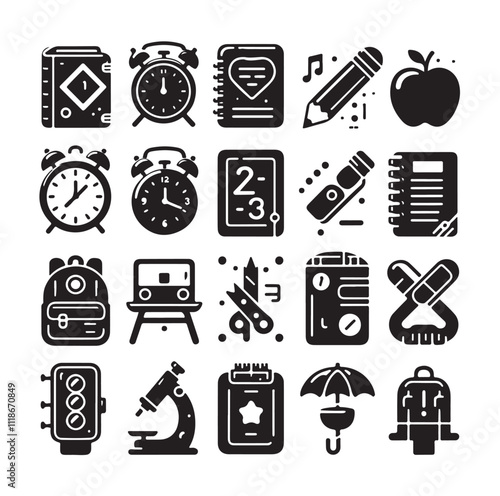 Back to School silhouette vector illustration