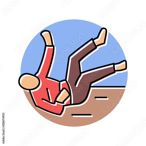 fall household injury accident color icon vector. fall household injury accident sign. isolated symbol illustration