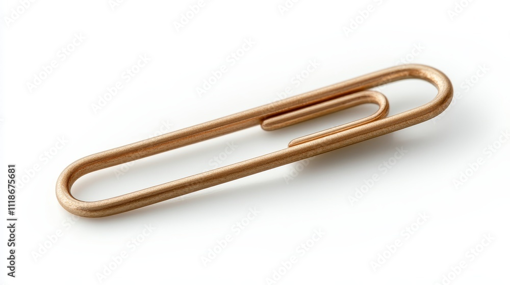 Brown paper clip isolated on white, viewed from above. Brown paper clip isolated on white, viewed from above.