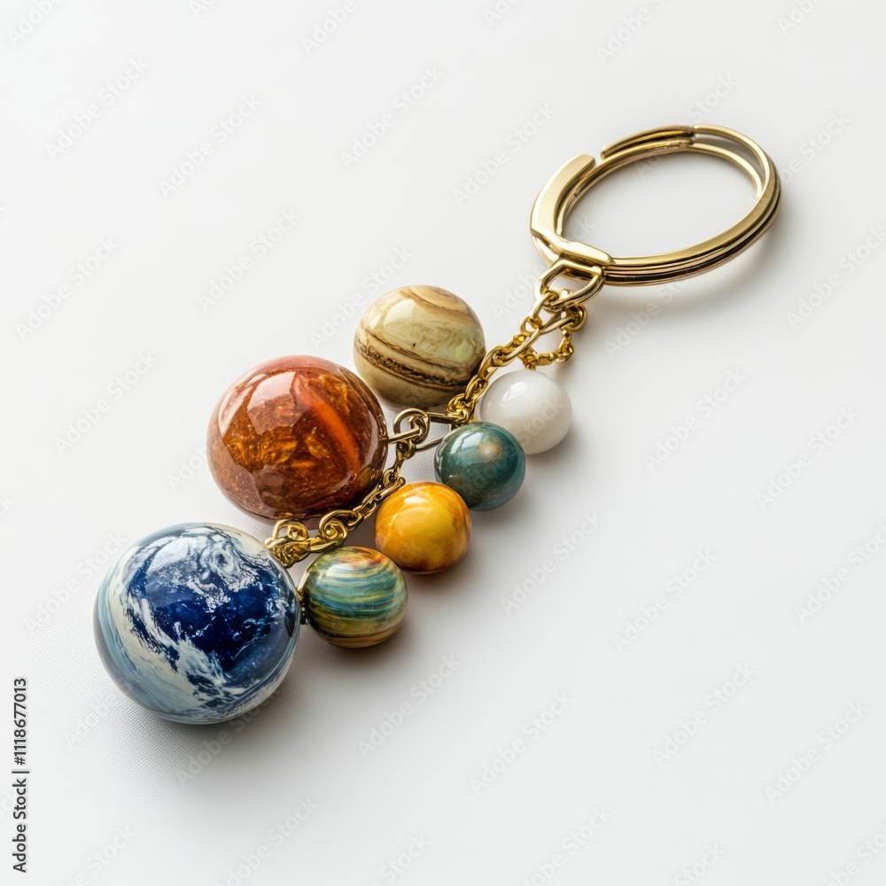 Solar system keychain with planets. Solar system keychain with planets.