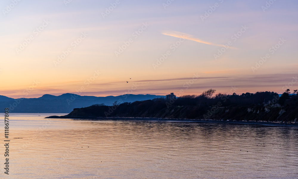 Serene Sunset Over Victoria's Coastal Landscape in Vancouver Island, Canada Serene Sunset Over Victoria's Coastal Landscape in Vancouver Island, Canada