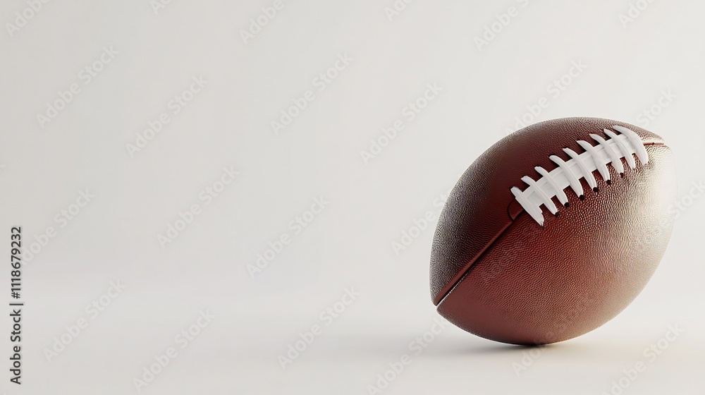 American Football on White Background: Game Day Ready American Football on White Background: Game Day Ready
