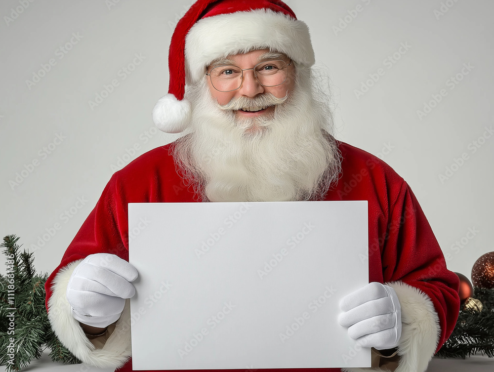 santa claus holding a blank sign santa claus holding a blank sign