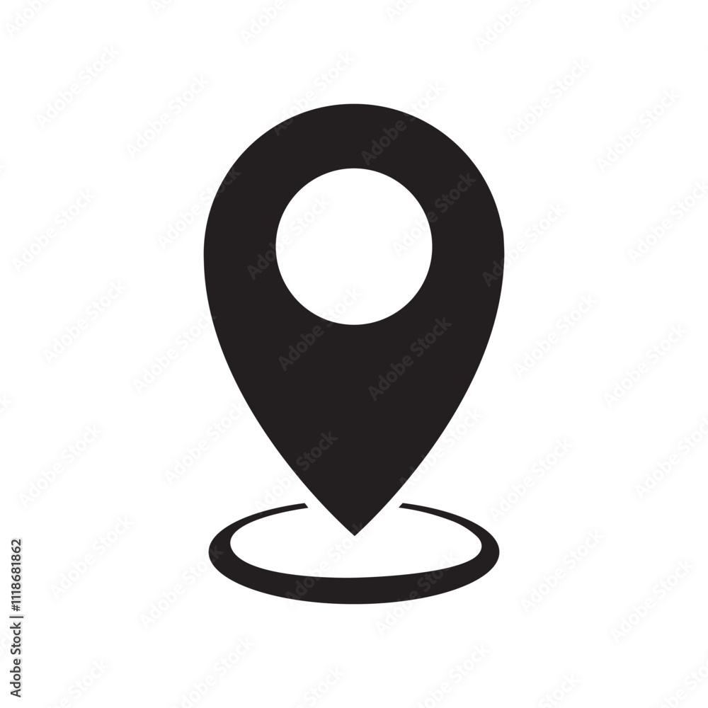Map pin icon vector design on white background Map pin icon vector design on white background