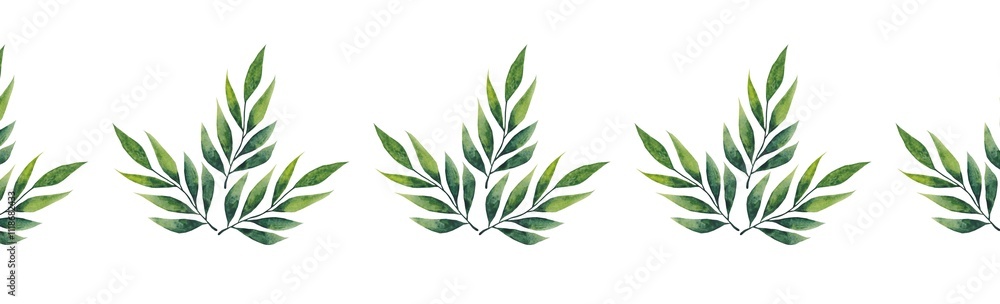 Seamless leaf pattern made in watercolor. A branch and leaves hand-picked on a white background. Floral illustration for design, print, fabric or background Seamless leaf pattern made in watercolor. A branch and leaves hand-picked on a white background. Floral illustration for design, print, fabric or background