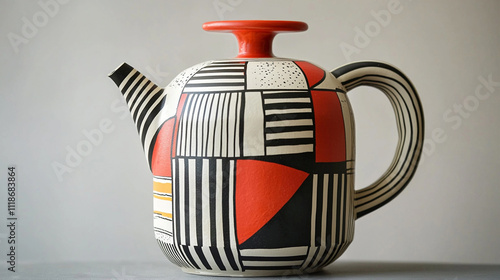 A bold graphic ceramic coffee pot the strikin photo