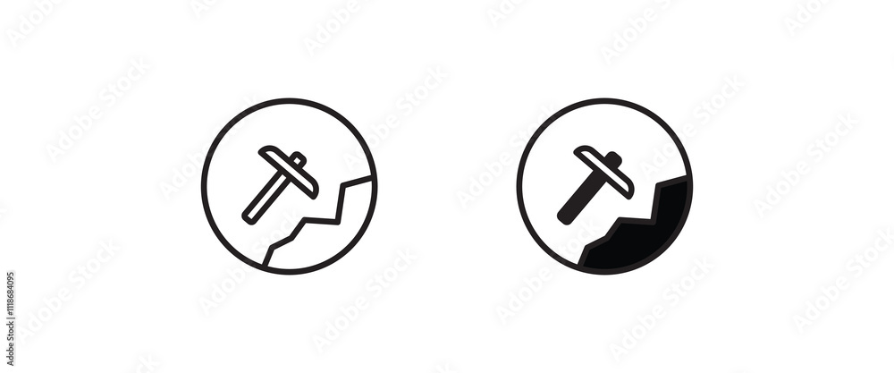 mining tool pickaxe, Mining, Hammer icon sign, symbol, logo, illustration, editable stroke, flat design style isolated on white mining tool pickaxe, Mining, Hammer icon sign, symbol, logo, illustration, editable stroke, flat design style isolated on white