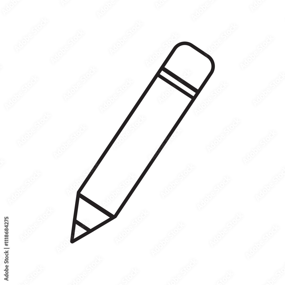pencil line Icon flat design vector illustration isolated pencil line Icon flat design vector illustration isolated