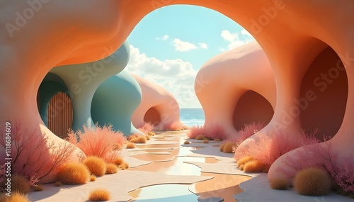 Photography of a colorful classical animes, surreal, imaginative world with unique, organic structures, a warm, muted palette, and an ethereal, introspective mood, influenced by Japanese artists photo