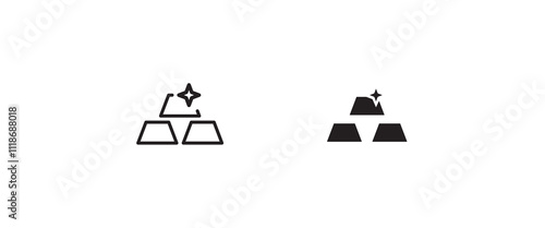 Gold golden silver bar icons vector, sign, symbol, logo, illustration, editable stroke, flat design style isolated on white