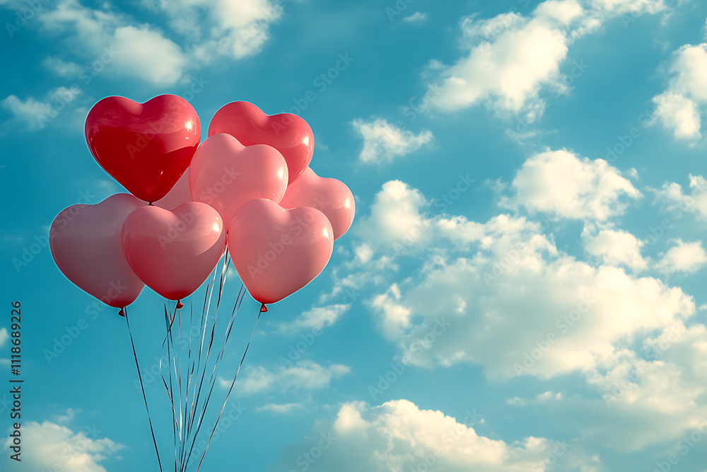 A Valentine’s Day design featuring heart-shaped balloons floating in a serene blue sky, symbolizing love, joy, and celebration of romance.
A Valentine’s Day design featuring heart-shaped balloons floating in a serene blue sky, symbolizing love, joy, and celebration of romance.