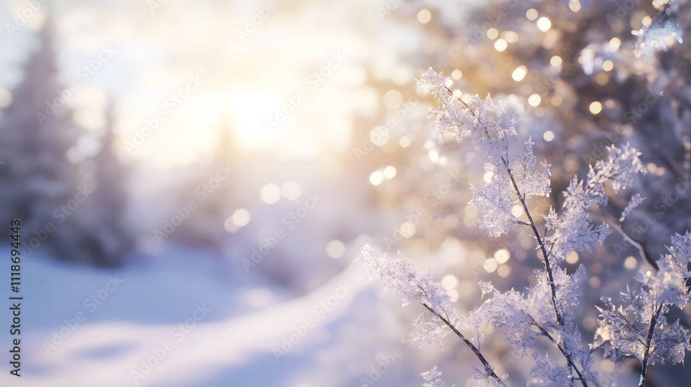 A Serene Winter Landscape Showcasing the Beauty of Freezing Temperatures and Glittering Ice Crystals A Serene Winter Landscape Showcasing the Beauty of Freezing Temperatures and Glittering Ice Crystals