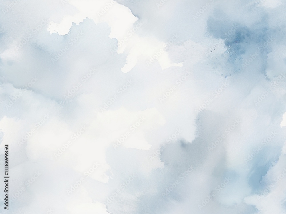 A hand-painted watercolor background featuring the shapes of clouds and the sky A hand-painted watercolor background featuring the shapes of clouds and the sky