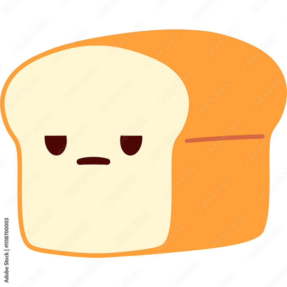 Obraz premium Bread Loaf Bored Face Cartoon