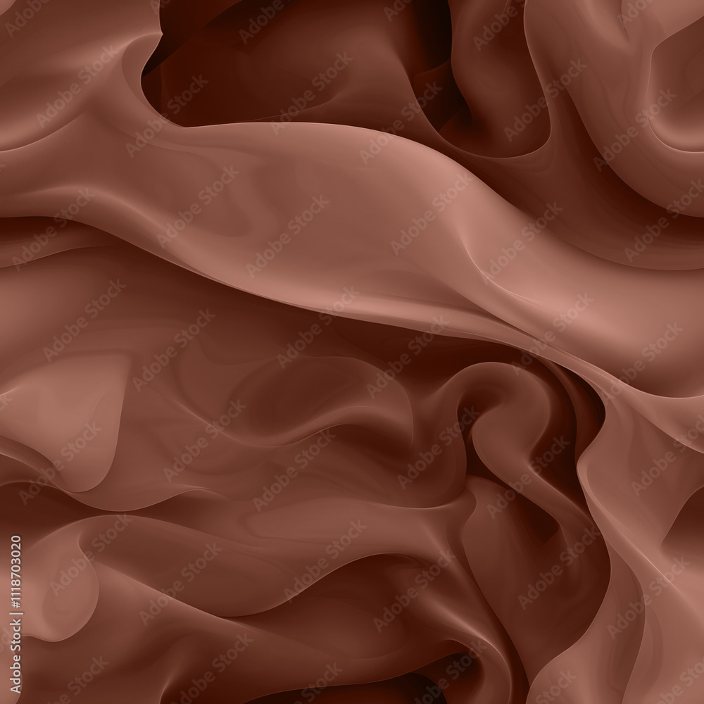 Fototapeta premium Abstract seamless pattern of satin fabric waves in dark brown to pastel mocha mousse color gradient. Perfect for packaging paper print.
