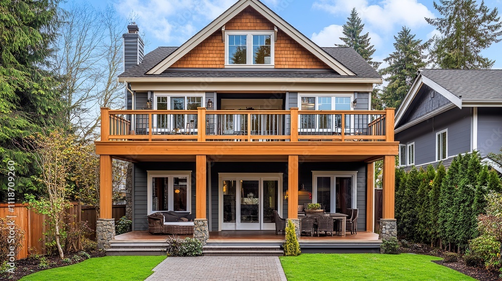 A beige siding house exterior with white trim, showcasing a timeless and elegant design, perfect for architectural and real estate visuals. A beige siding house exterior with white trim, showcasing a timeless and elegant design, perfect for architectural and real estate visuals.
