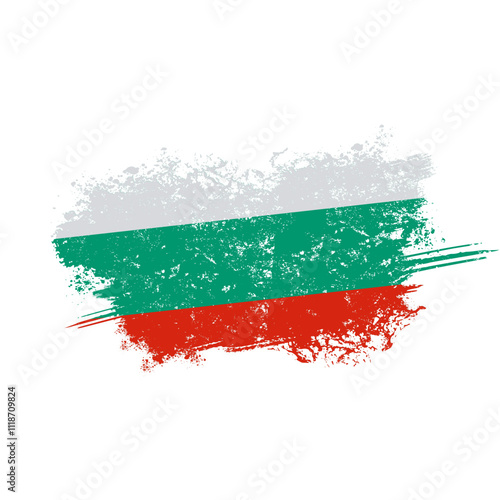 Bulgaria flag with grunge effect, Bulgarian - vector illustration