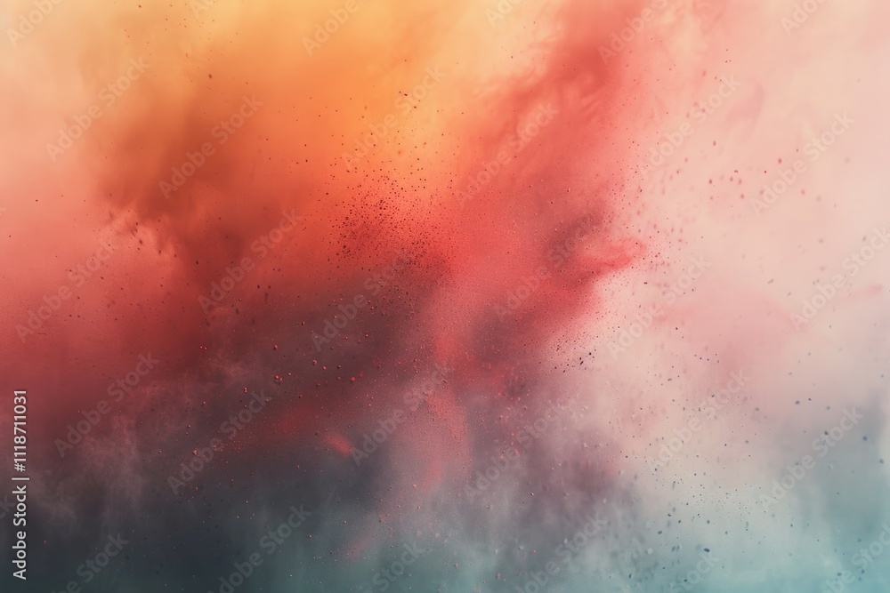 Fototapeta premium Colorful powder explosion on white background.