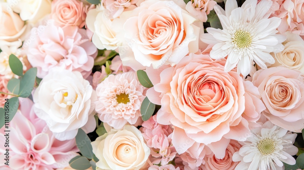 A Beautiful Arrangement of Soft Pink and White Flowers A Beautiful Arrangement of Soft Pink and White Flowers
