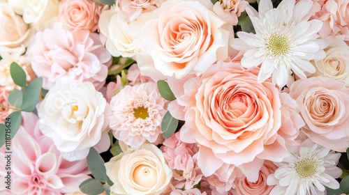 A Beautiful Arrangement of Soft Pink and White Flowers