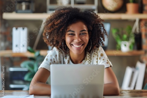 Young woman student studying online elearning concept virtual education.