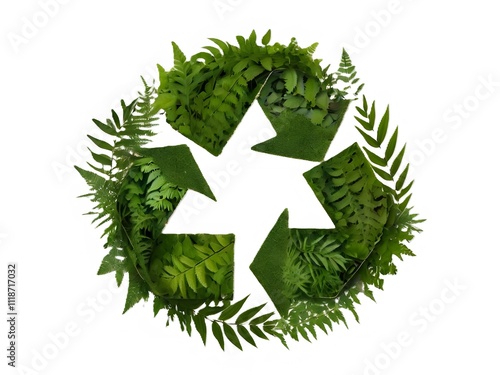 recycle symbol on white