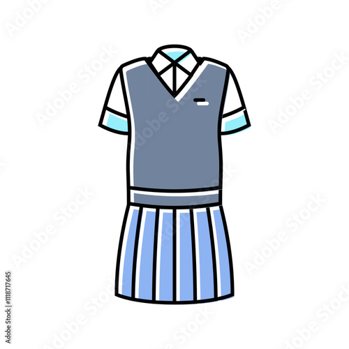 uniform japan school girl color icon vector. uniform japan school girl sign. isolated symbol illustration