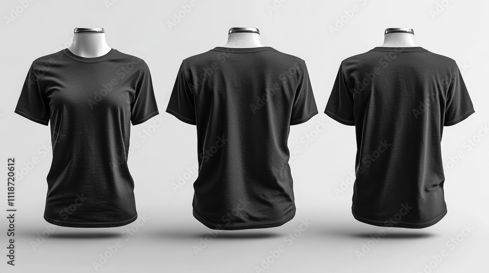Ringer Tee 3D Render Mockup. Generative AI Ringer Tee 3D Render Mockup. Generative AI