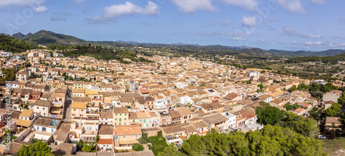 village of Son Servera, seen from the air, Mallorca, Balearic Islands, Spain photo