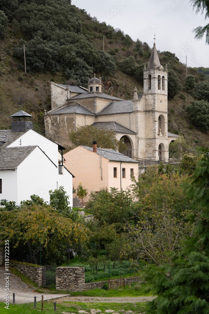Fototapeta premium sanctuary of the Angustias, Molinaseca village, El Bierzo region, Castile and Leon, Spain