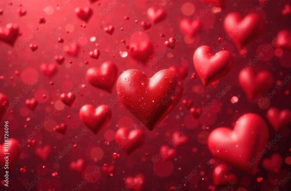 red hearts on a red background, valentines day concept red hearts on a red background, valentines day concept