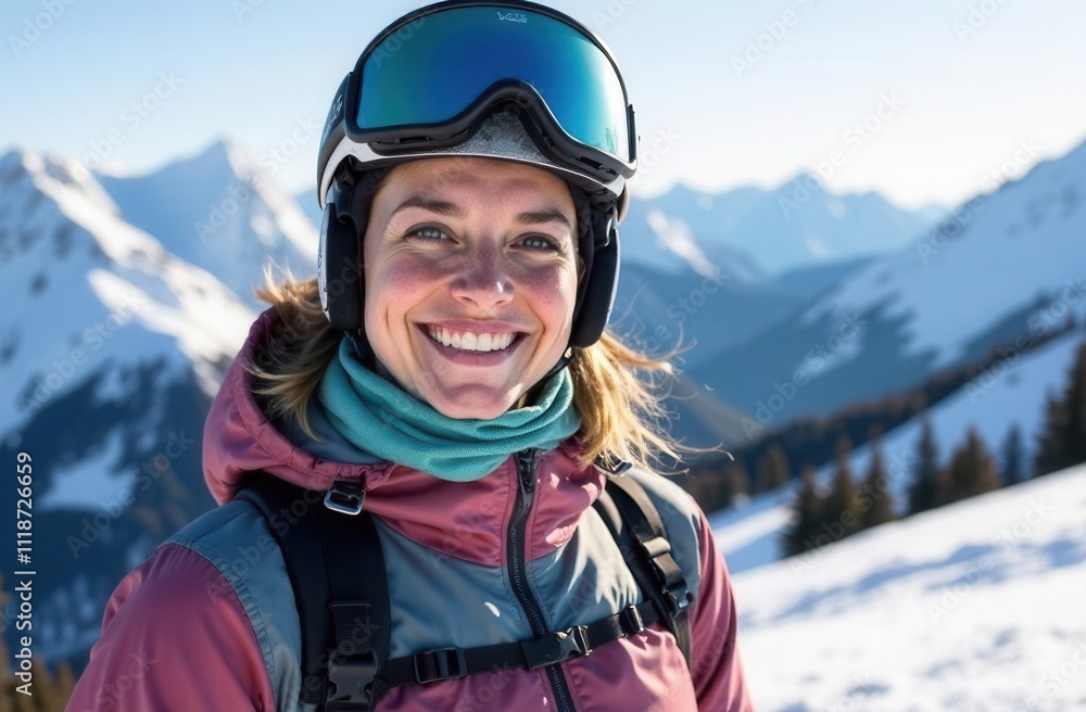 a woman at a ski resort in a ski mask against the background of mountains a woman at a ski resort in a ski mask against the background of mountains