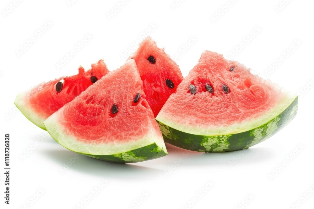 Watermelon slices isolated on a white background. Watermelon slices isolated on a white background.