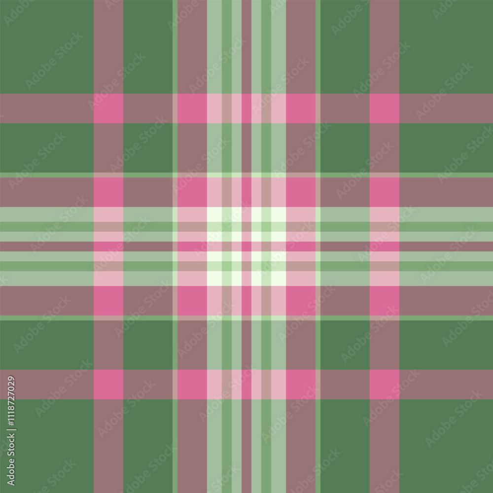 Fototapeta premium Tie check plaid pattern, hippie fabric tartan texture. Overlayed vector textile background seamless in pastel and light colors.