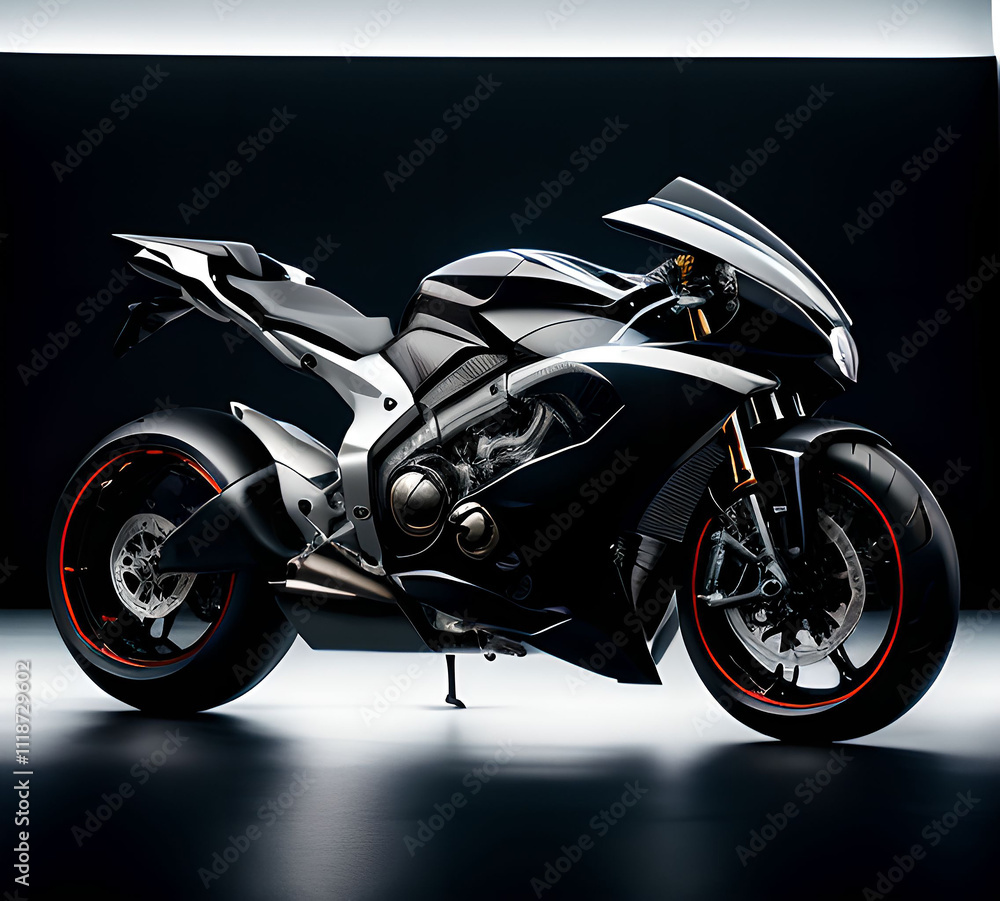 Cybersport motorcycle concept, street sport. Modern cyberpunk style in high-tech style,generative ai