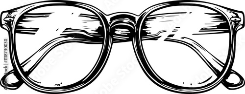 Hand-Drawn Vintage Eyeglasses Illustration